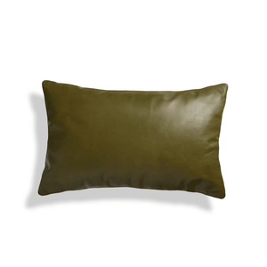 Signal Lumbar Pillow Pillows BluDot Loden Green Leather 20" x 13" 