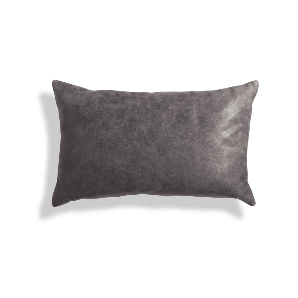 Signal Lumbar Pillow Pillows BluDot Slate Leather 20" x 13" 