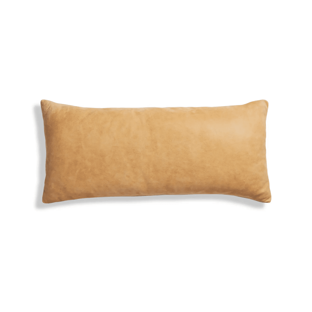 Signal Lumbar Pillow Pillows BluDot Camel Leather 30" x 13" 