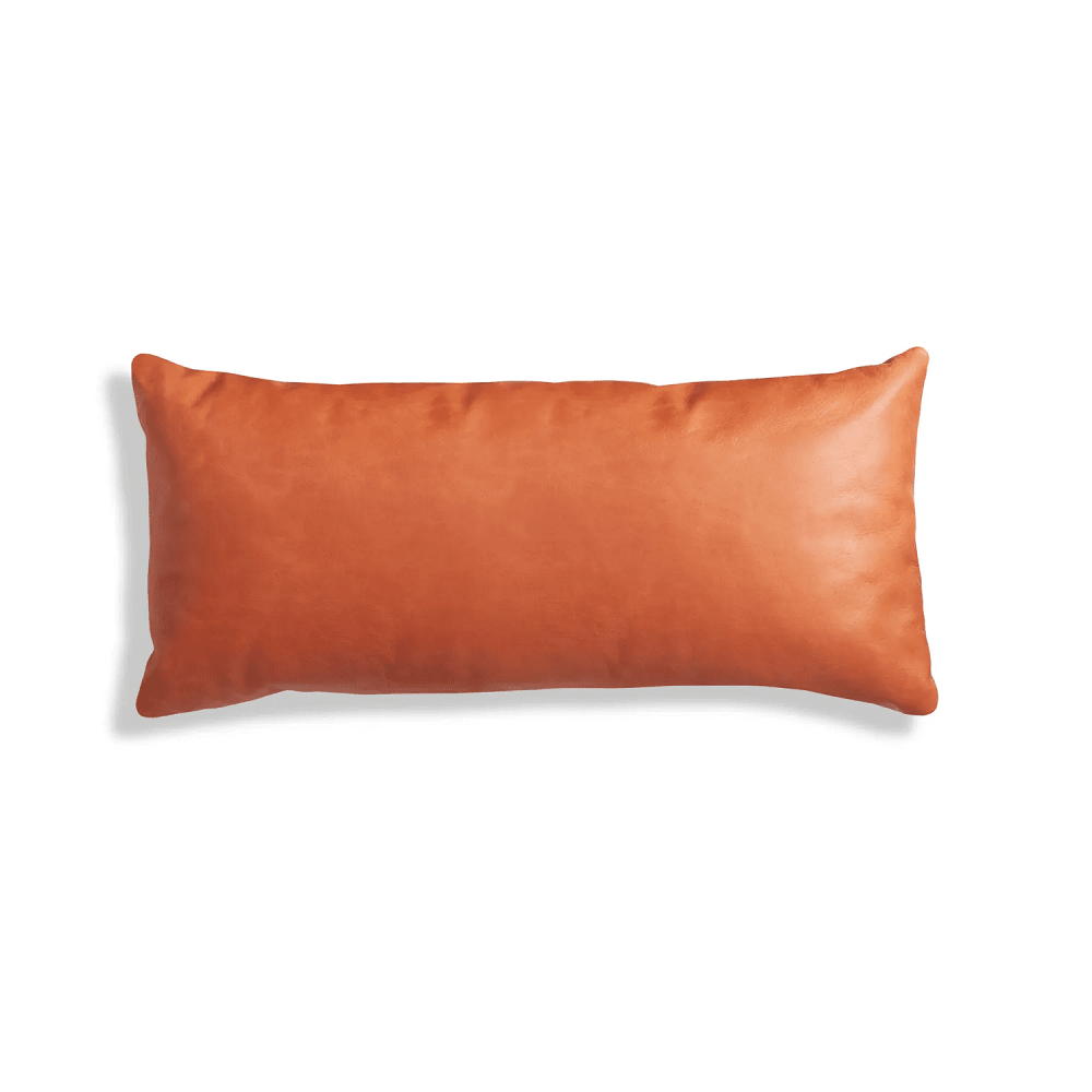 Signal Lumbar Pillow Pillows BluDot Terracotta Leather 30" x 13" 