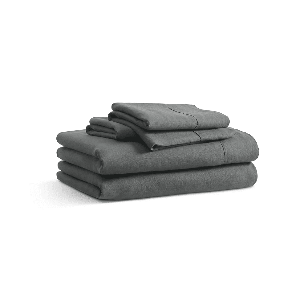 Blu Dot Stone Washed Linen Sheet Set Blu Dot - Beds BluDot Queen Charcoal 