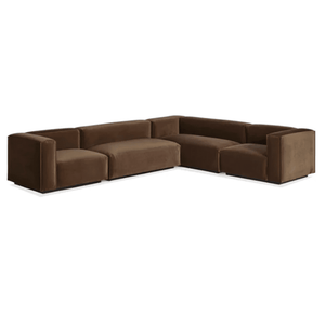 Cleon Large Sectional Sofa Sofa BluDot Coffee Velvet Left 
