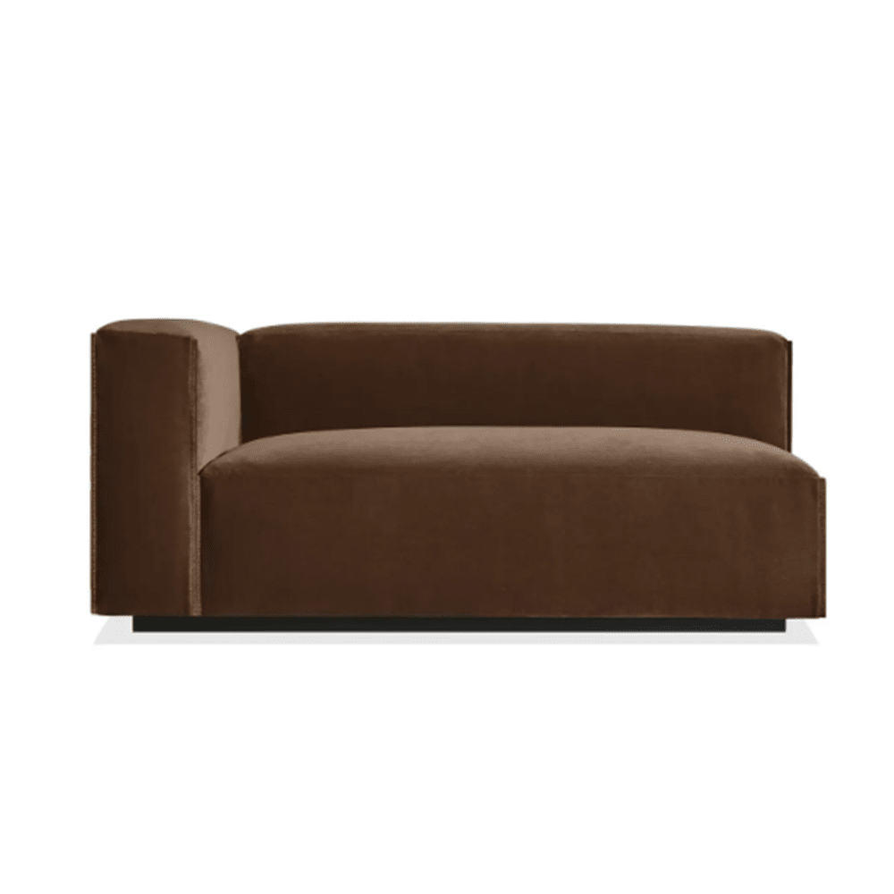 Cleon One Arm Sofa Sofa BluDot Coffee Velvet Left 