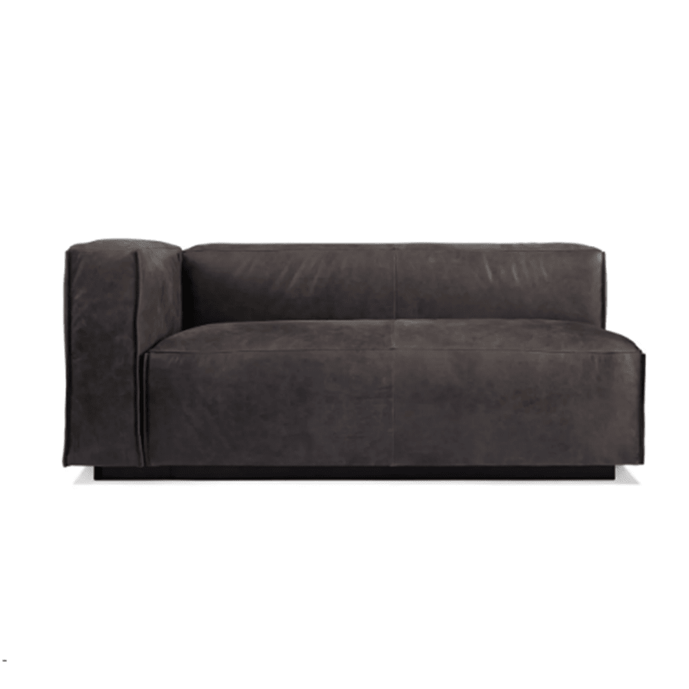 Cleon One Arm Sofa Sofa BluDot Slate Leather Left 