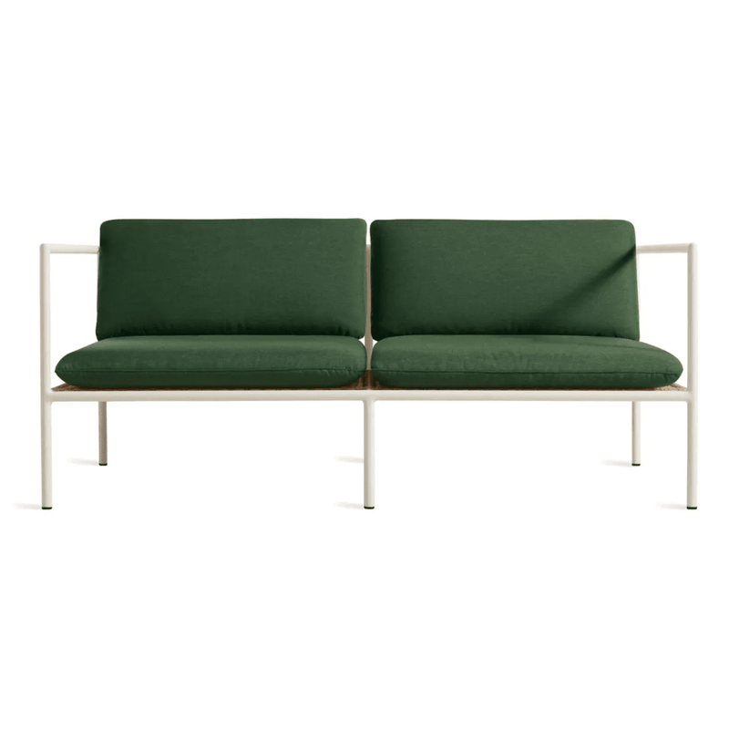 Dog Days Outdoor 2 Seat Sofa sofa BluDot Sunbrella Ivy / White 