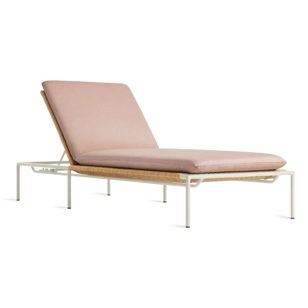 Dog Days Outdoor Sun Lounger Lounge Chair BluDot Sunbrella Blush / White 