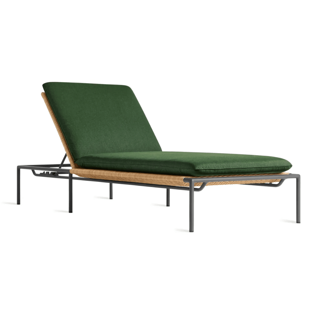 Dog Days Outdoor Sun Lounger Lounge Chair BluDot Sunbrella Ivy / Charcoal 
