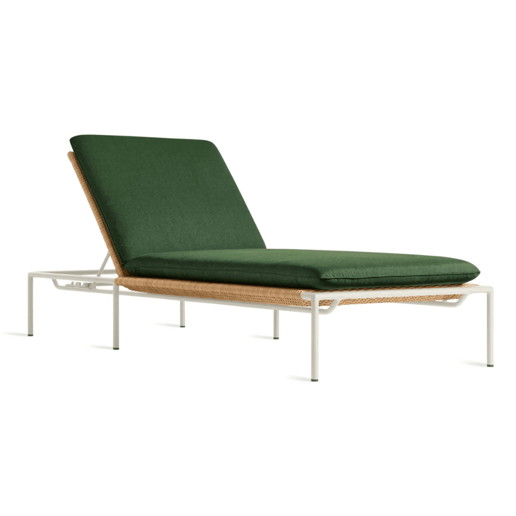 Dog Days Outdoor Sun Lounger Lounge Chair BluDot Sunbrella Ivy / White 