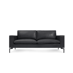 New Standard 78" Sofa Sofa BluDot Granite Leather - Black Legs 