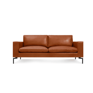 New Standard 78" Sofa Sofa BluDot Toffee Leather - Black Legs 