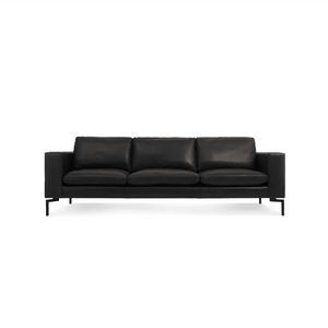 New Standard 92" Sofa Sofa BluDot Granite Leather - Black Legs 