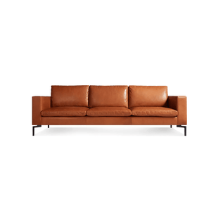 New Standard 92" Sofa Sofa BluDot Toffee Leather - Black Legs 