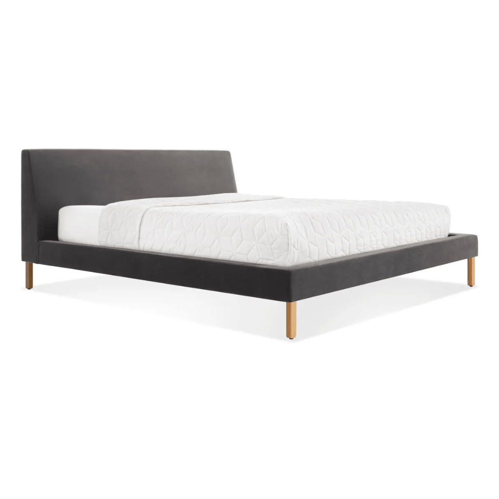 New Standard Bed Bed BluDot King Storm Velvet White Oak