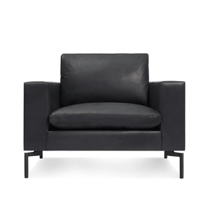 New Standard Lounge Chair lounge chair BluDot Granite Leather - Black Legs 