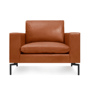 New Standard Lounge Chair lounge chair BluDot Toffee Leather - Black Legs 