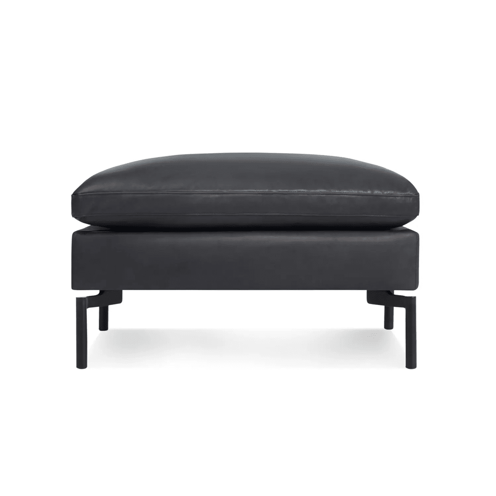 New Standard Ottoman ottomans BluDot Granite Leather - Black Legs 