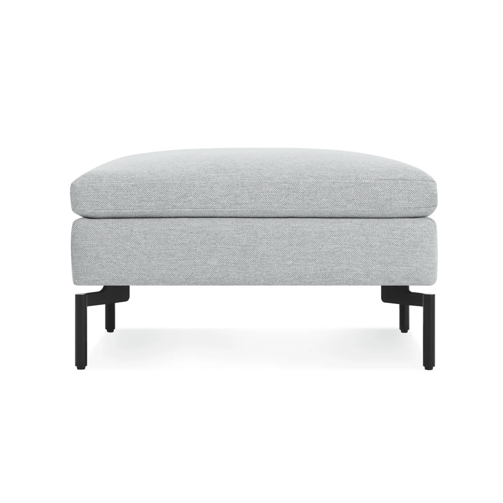 New Standard Ottoman ottomans BluDot Maharam Mode in Intaglio - Black Legs 