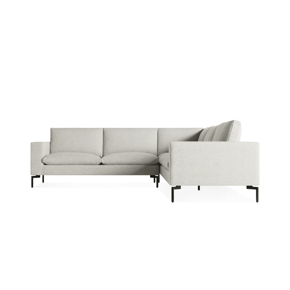 New Standard Sectional Sofa BluDot Left Maharam Mode in Clavicle - Black Legs 