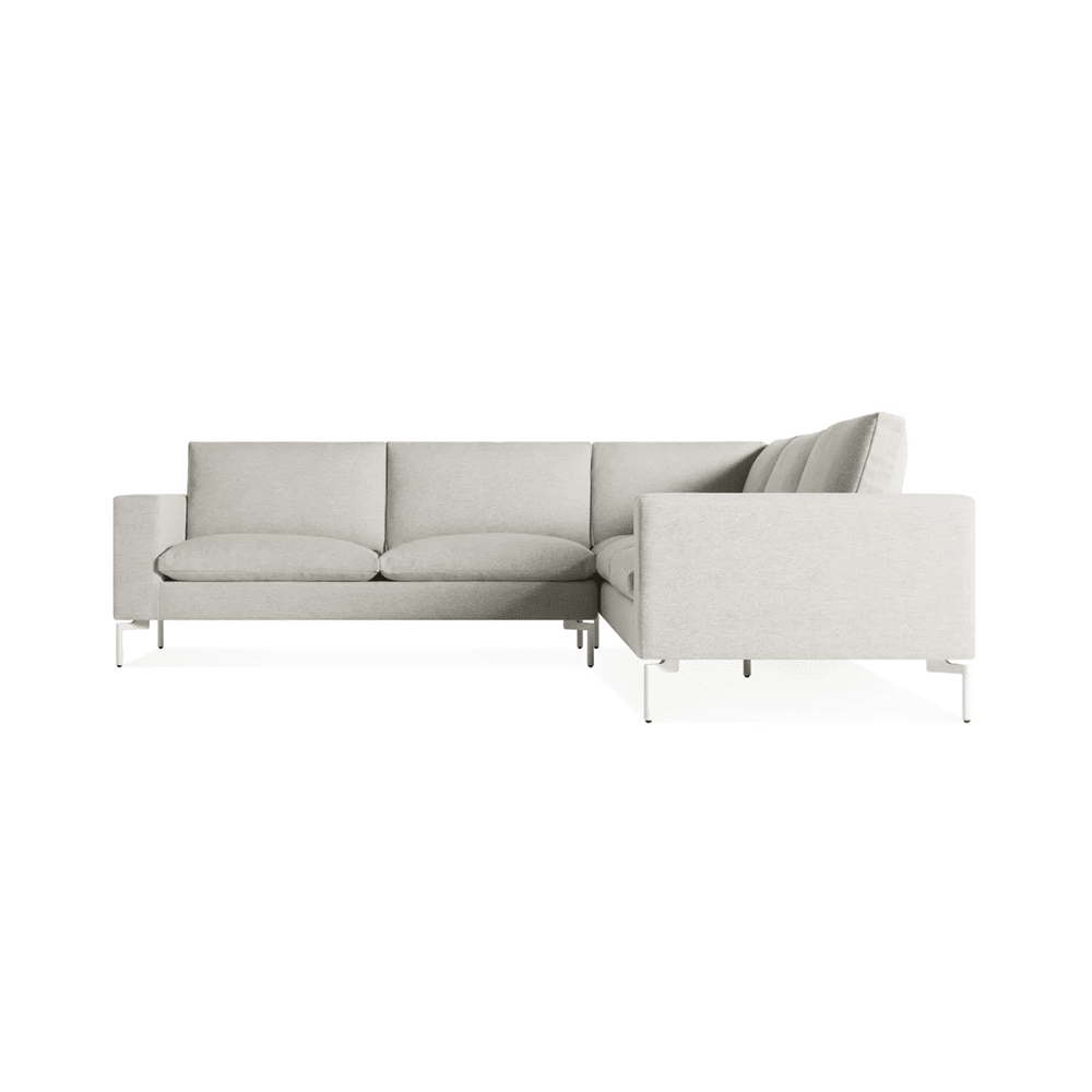 New Standard Sectional Sofa BluDot Left Maharam Mode in Clavicle - White Legs 