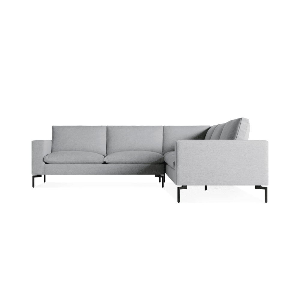 New Standard Sectional Sofa BluDot Left Maharam Mode in Intaglio - Black Legs 