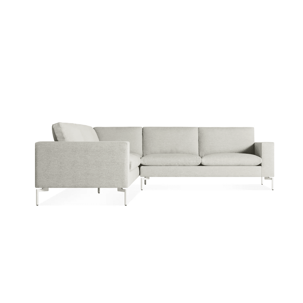 New Standard Sectional Sofa BluDot Right Maharam Mode in Clavicle - White Legs 