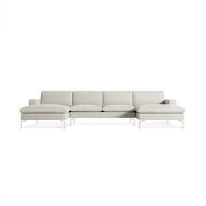 New Standard Sectional - U-Shaped Sofa BluDot Maharam Mode in Clavicle - White Legs 