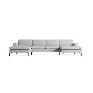 New Standard Sectional - U-Shaped Sofa BluDot Maharam Mode in Intaglio - Black Legs 