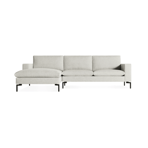 New Standard Sofa with Chaise Sofa BluDot Left Maharam Mode in Clavicle - Black Legs 
