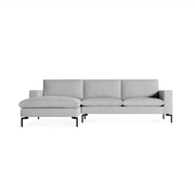 New Standard Sofa with Chaise Sofa BluDot Left Maharam Mode in Intaglio - Black Legs 