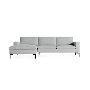 New Standard Sofa with Chaise Sofa BluDot Left Maharam Mode in Intaglio - Black Legs 