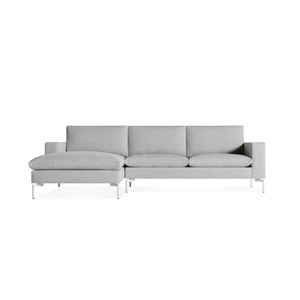New Standard Sofa with Chaise Sofa BluDot Left Maharam Mode in Intaglio - White Legs 