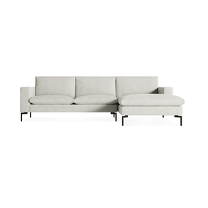 New Standard Sofa with Chaise Sofa BluDot Right Maharam Mode in Clavicle - Black Legs 