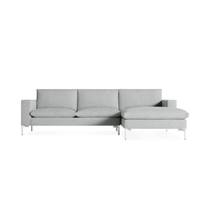 New Standard Sofa with Chaise Sofa BluDot Right Maharam Mode in Intaglio - White Legs 