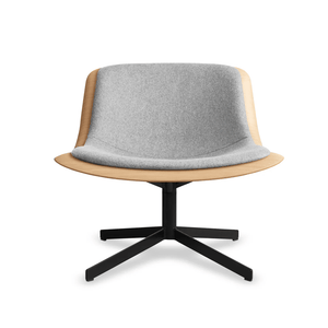 Nonesuch Swivel Leather Lounge Chair lounge chair BluDot White Oak / Vesper Light Grey 