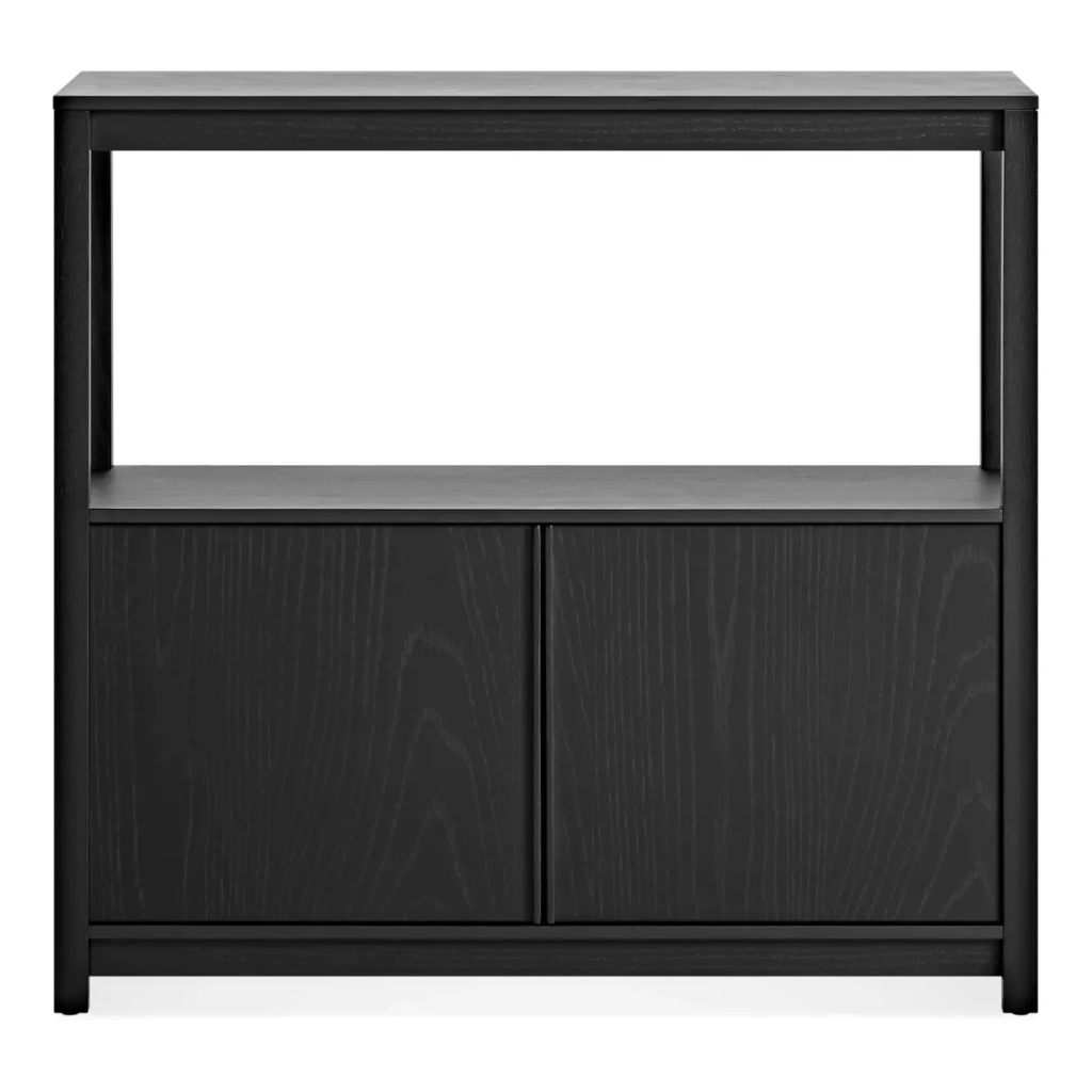 Open Plan Small Low Bookcase with Storage