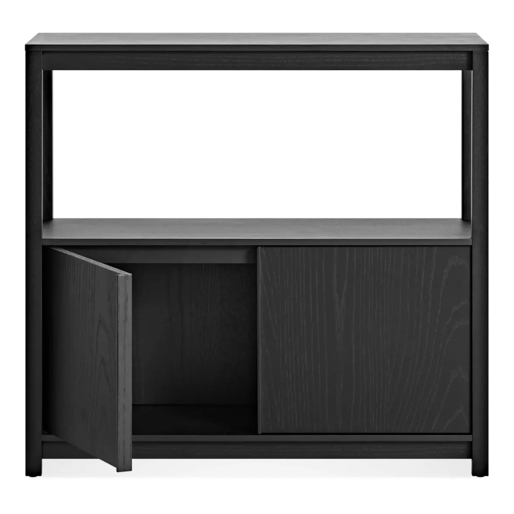 Open Plan Small Low Bookcase with Storage