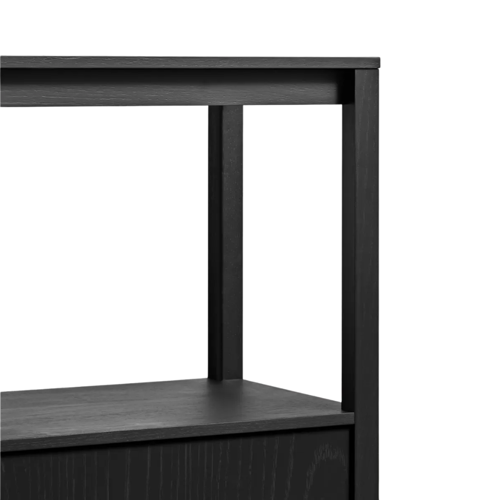 Open Plan Small Low Bookcase with Storage