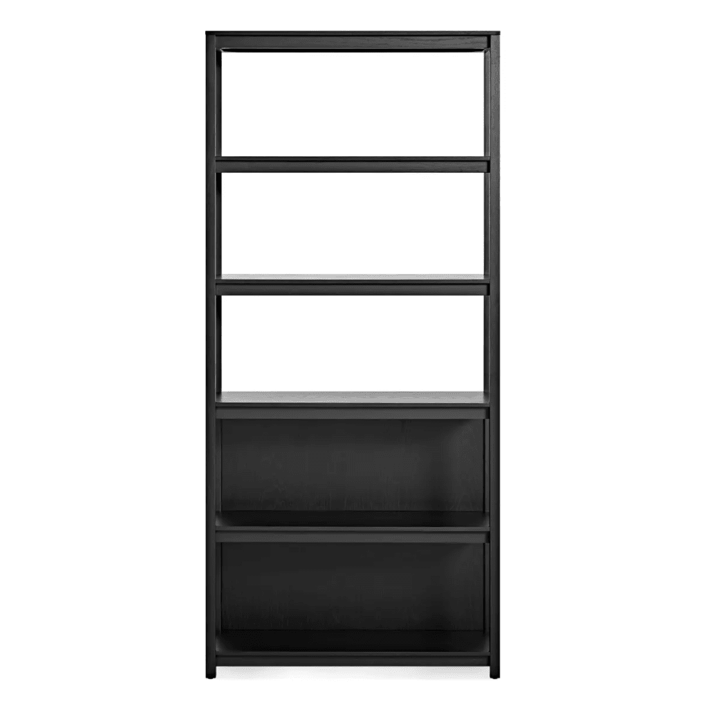 Open Plan Tall Bookcase Shelves BluDot Black on Ash 