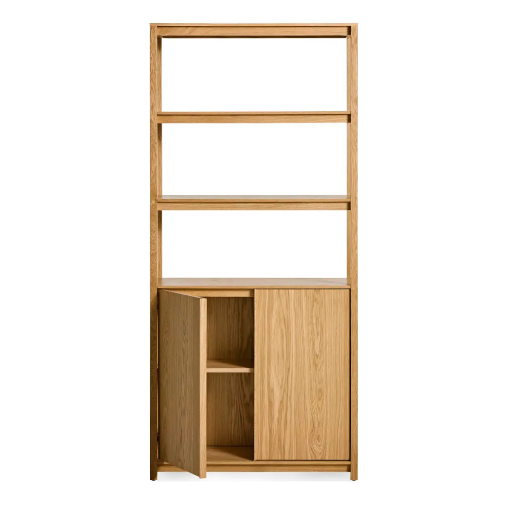 Open Plan Tall Bookcase with Storage
