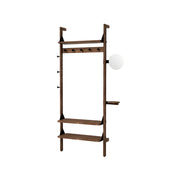 Gus Modern Branch-1 Entryway Unit — Walnut Uprights Black Brackets Walnut Shelves