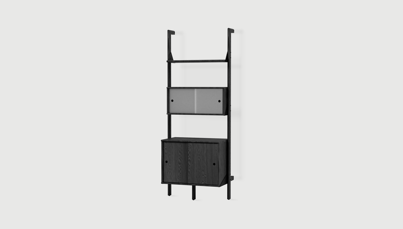 Gus Modern Branch-1 Multi Storage Unit — Black Uprights Black Brackets Black Shelves