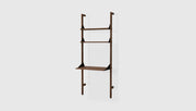 Gus Modern Branch-1 Shelving Unit with Desk — Walnut Uprights Black Brackets Walnut Shelves