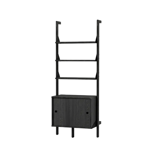 Gus Modern Branch-1 Storage Unit — Black Uprights Black Brackets Black Shelves