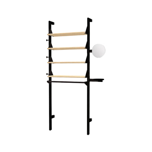 Gus Modern Branch-1 Display Unit — Black Uprights Black Brackets Blonde Shelves