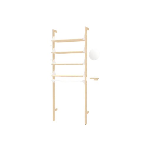 Gus Modern Branch-1 Display Unit — Blonde Uprights White Brackets Blonde Shelves