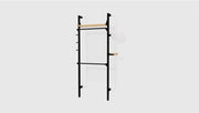 Gus Modern Branch-1 Wardrobe Unit — Black Uprights Black Brackets Blonde Shelves
