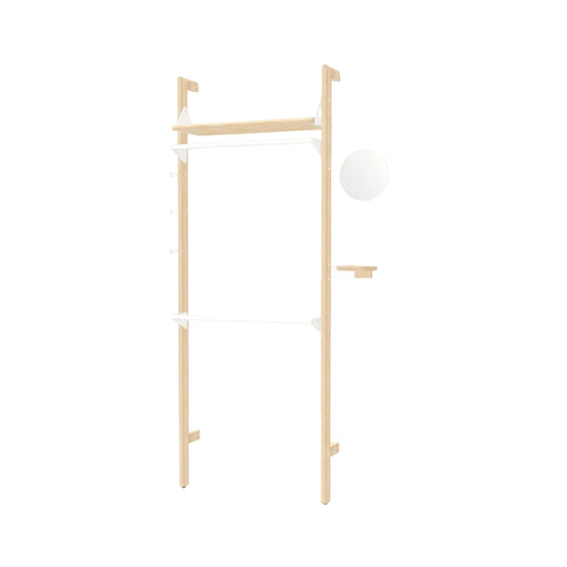Gus Modern Branch-1 Wardrobe Unit — Blonde Uprights White Brackets Blonde Shelves