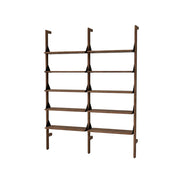 Gus Modern Branch-2 Shelving Unit — Walnut Uprights Black Brackets Walnut Shelves