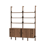 Gus Modern Branch-2 Storage Unit — Walnut Uprights Black Brackets Walnut Shelves