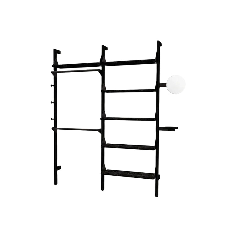 Gus Modern Branch-2 Display Unit — Black Uprights Black Brackets Black Shelves